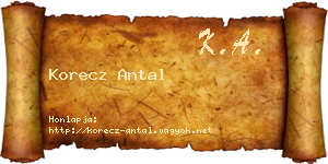 Korecz Antal névjegykártya