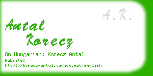 antal korecz business card